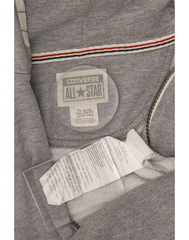 Suéter CONVERSE para meninas com capuz e zíper 13-14 anos XL cinza algodão