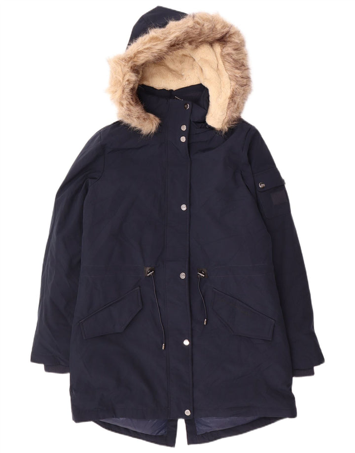 Ralph Lauren Womens Hooded Parka Jacket UK 10 Small Navy Blue Polyester