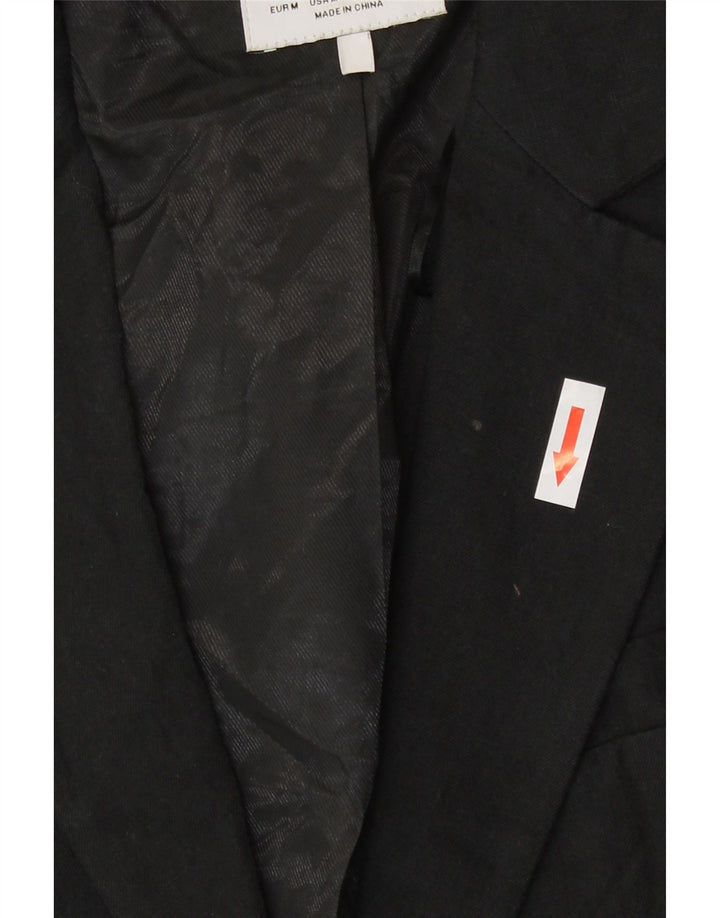 Zara Womens Short Sleeve Bolero Jacket UK 14 Medium Black Linen