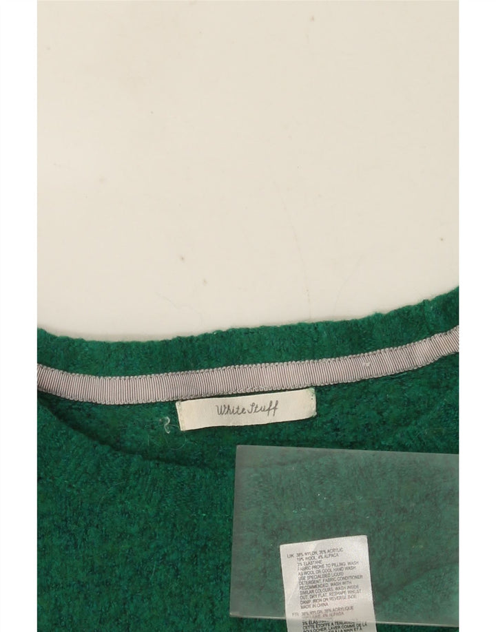 White Stuff Womens Crew Neck Jumper Sweater UK 16 Large Green Nylon