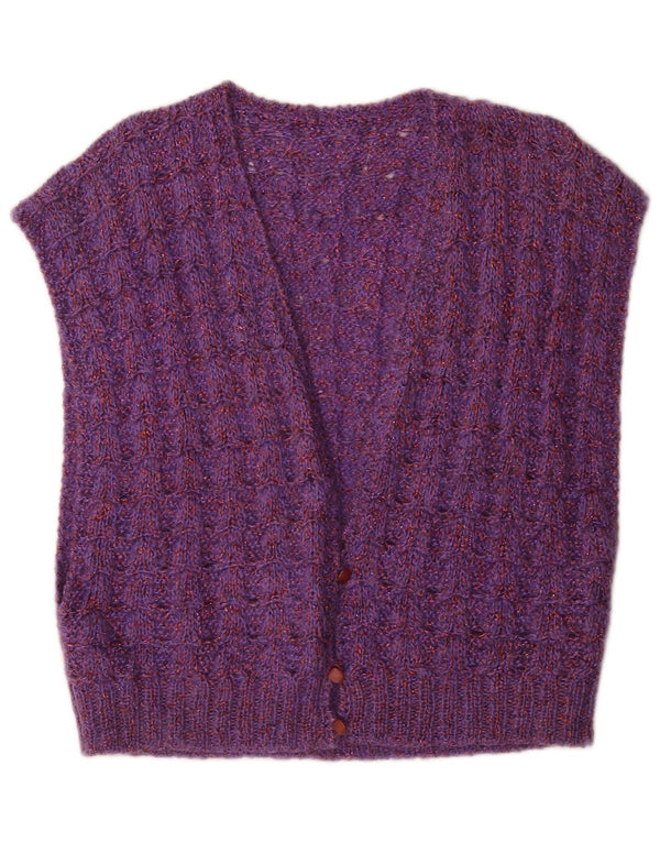 Vintage damestrikket vest UK 14 Large Purple Flecked