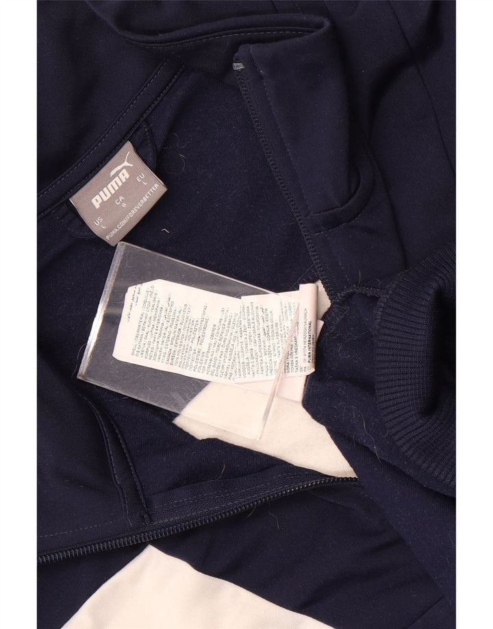 Puma Mens Tracksuit Top Jacket Large Navy Blue Colourblock Polyester