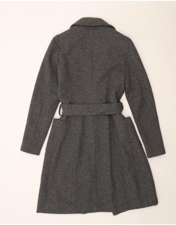 CRISTINA ROCCA Womens Overcoat IT 42 Medium Grey Wool