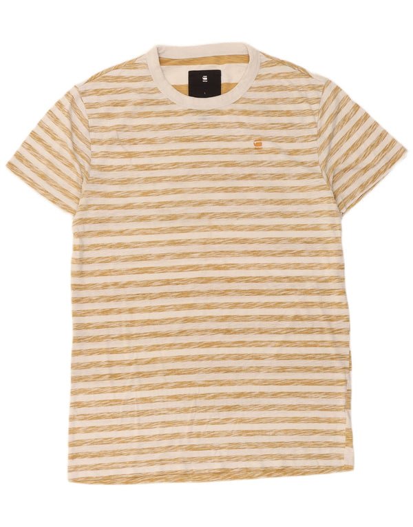 G-Star Hombre Camiseta Top Grande Algodón A Rayas Beige