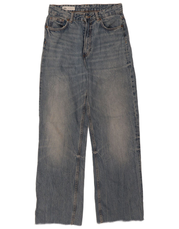 Zara Jeans feminino cintura alta solto EU 40 médio W30 L31 algodão azul