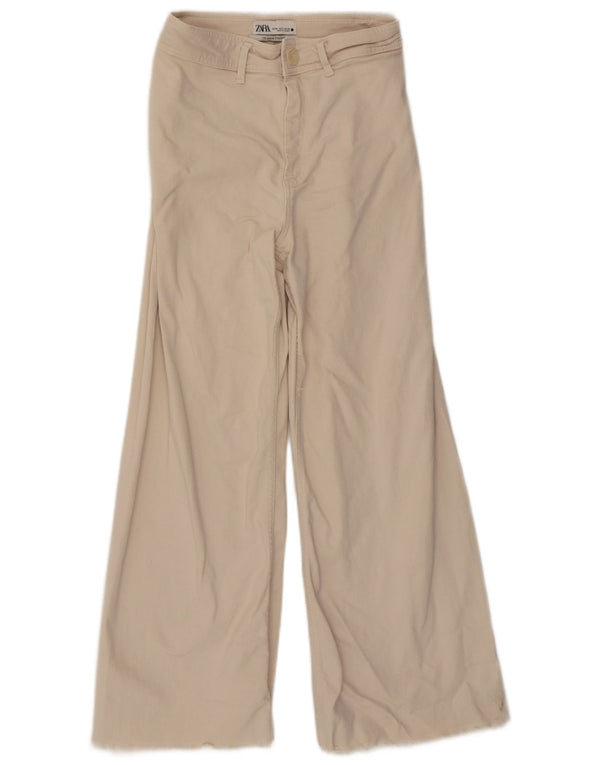 Zara Femme Jean Droit Marine EU 38 NSmall W28 L28 Coton Beige