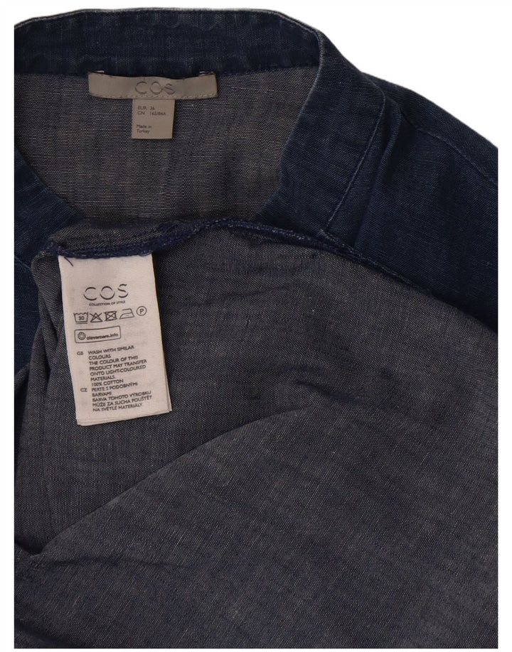 Cos Dame Pullover Shirt Dress EU 36 Small Blue Cotton