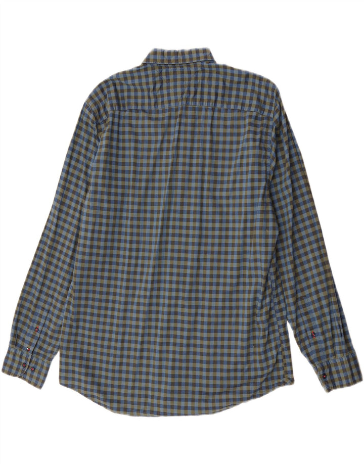 Tommy Hilfiger Mens Shirt XL Blue Gingham Cotton