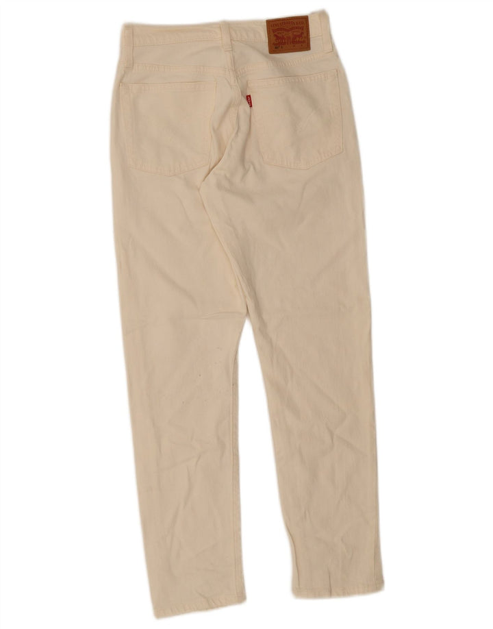 Levi's Womens 501 Straight Jeans W25 L28 Off White Cotton