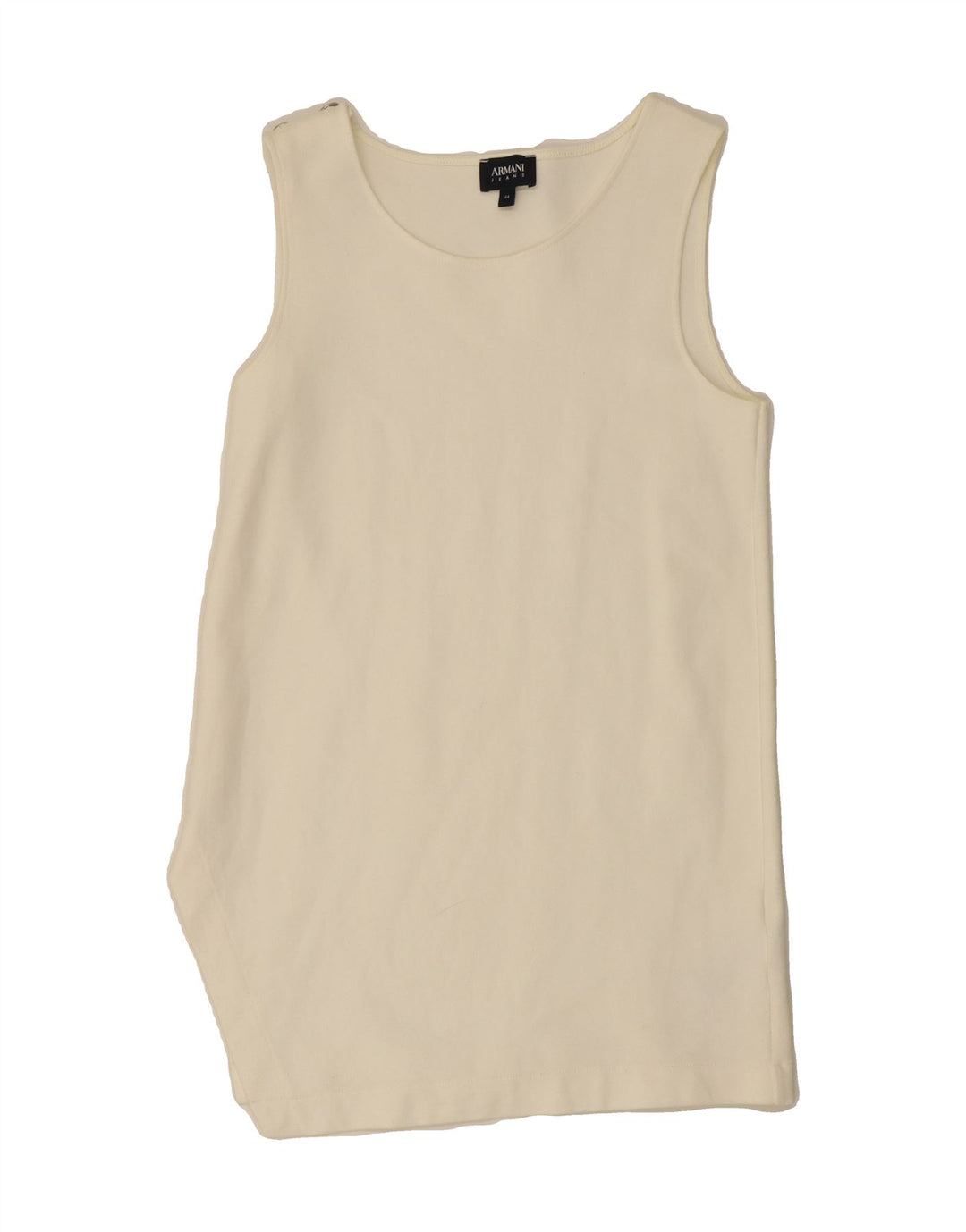 ARMANI JEANS Womens Sleeveless Shift Dress IT 44 Medium Off White Viscose Vintage Armani Jeans and Second-Hand Armani Jeans from Messina Hembry 