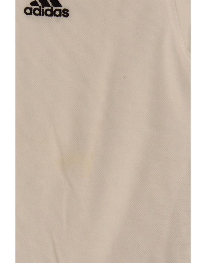 Adidas Mens Polo Shirt Large White Cotton