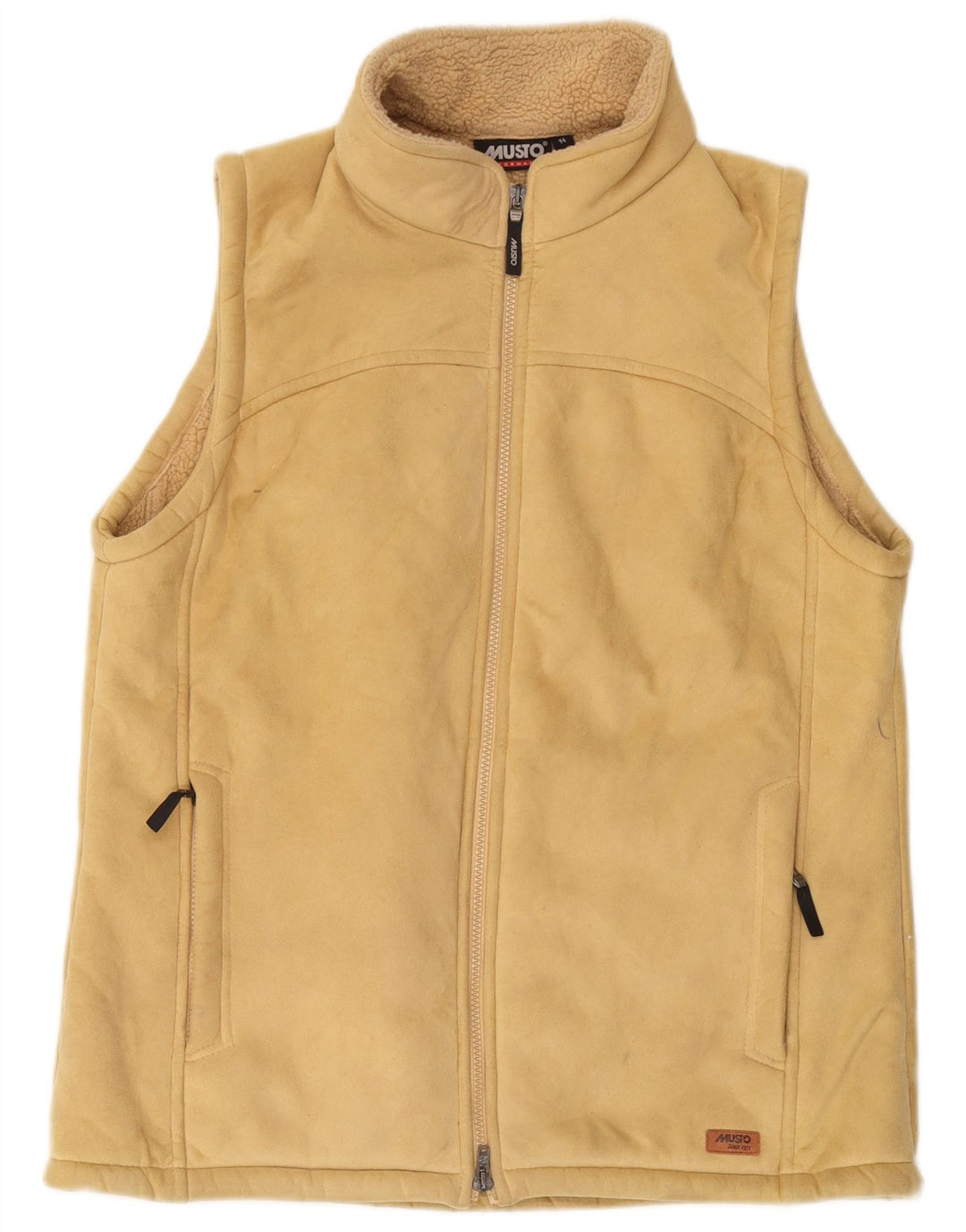 Musto Gilet Sherpa da donna UK 14 Large Beige Poliestere