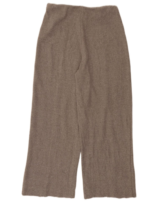 Zara Pantalon large taille haute pour femme UK 44 Gris moyen Polyester