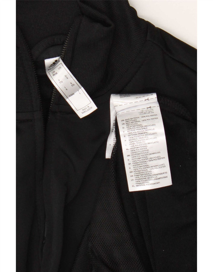 Adidas Mens Graphic Chándal Top Chaqueta UK 38/40 Mediano Negro Poliéster