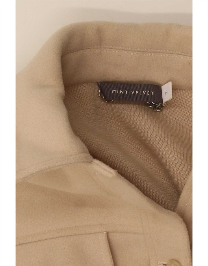 MINT VELVET Damen Übergroße Bomberjacke UK 14 Medium Beige Acryl