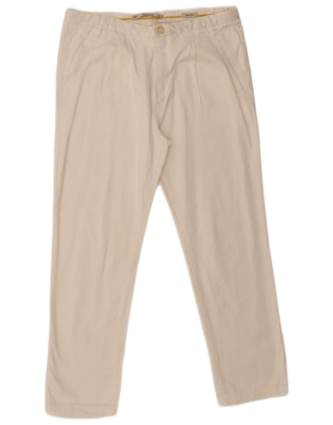 Gerade Chino-Hose für Damen von Zara, EU 40, M, W30, L28, Weiß