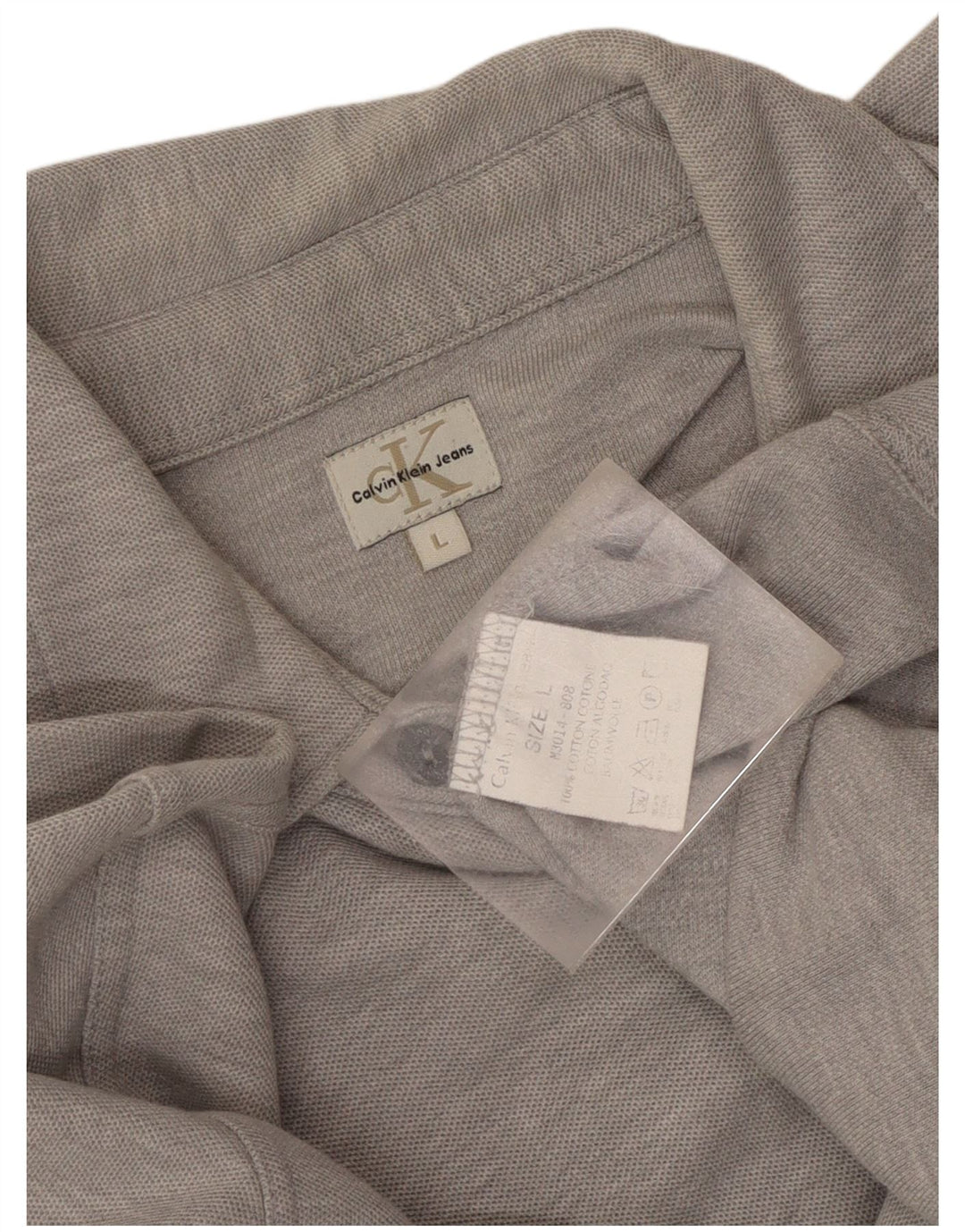 Calvin Klein Jeans Mens Shirt Large Grey Flecked Cotton