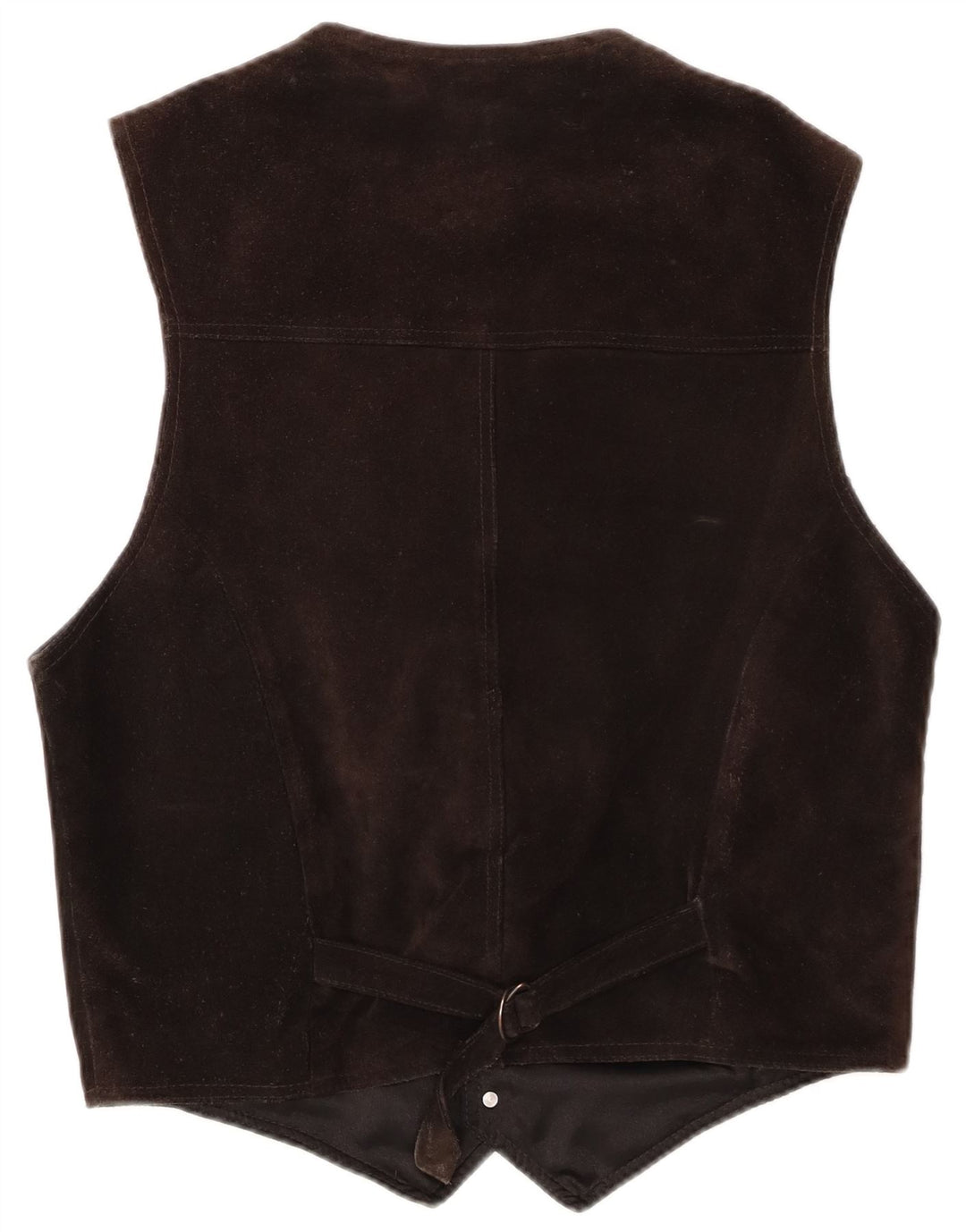 Vintage Mens Suede Waistcoat EU 48 Medium Brown Leather