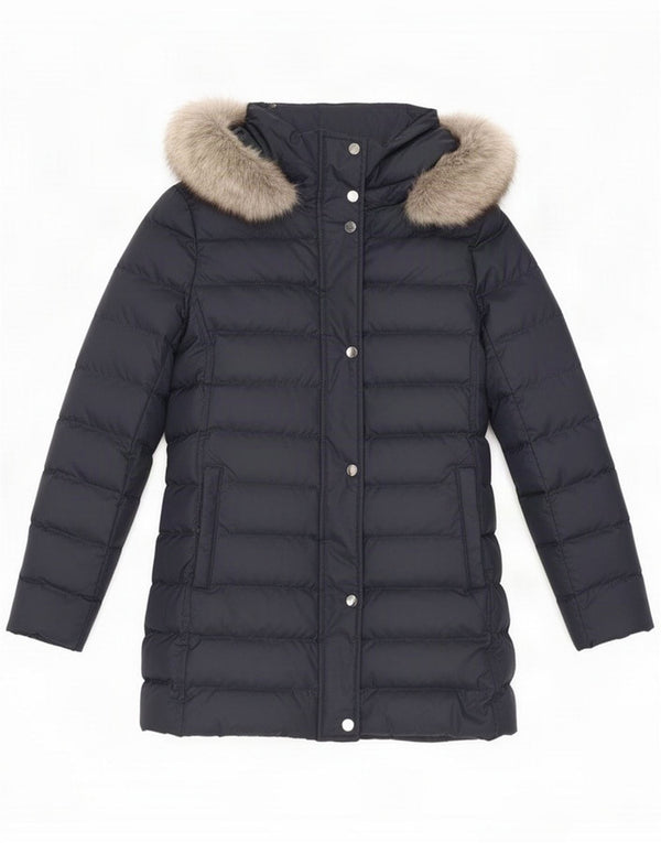 Abrigo acolchado con capucha para mujer Tommy Hilfiger UK 40 Small Azul marino Poliéster