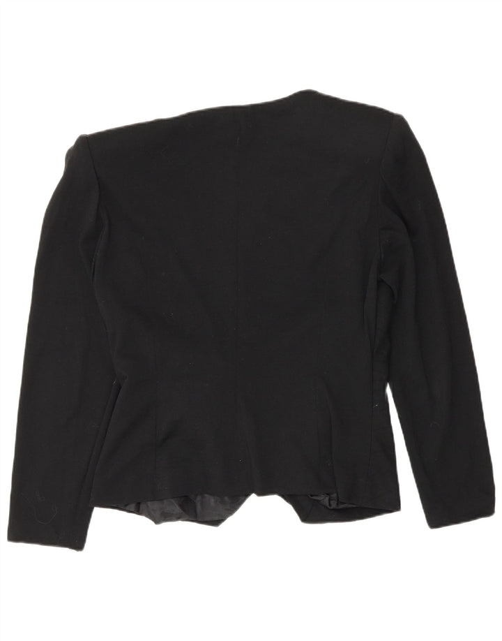 Luisa Spagnoli Womens Cardigan Top IT 46 Large Black Wool