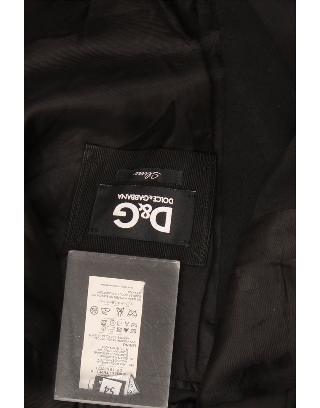 Dolce & Gabbana Mens Slim 2 Button Blazer Jacket IT 54 2XL Black Wool