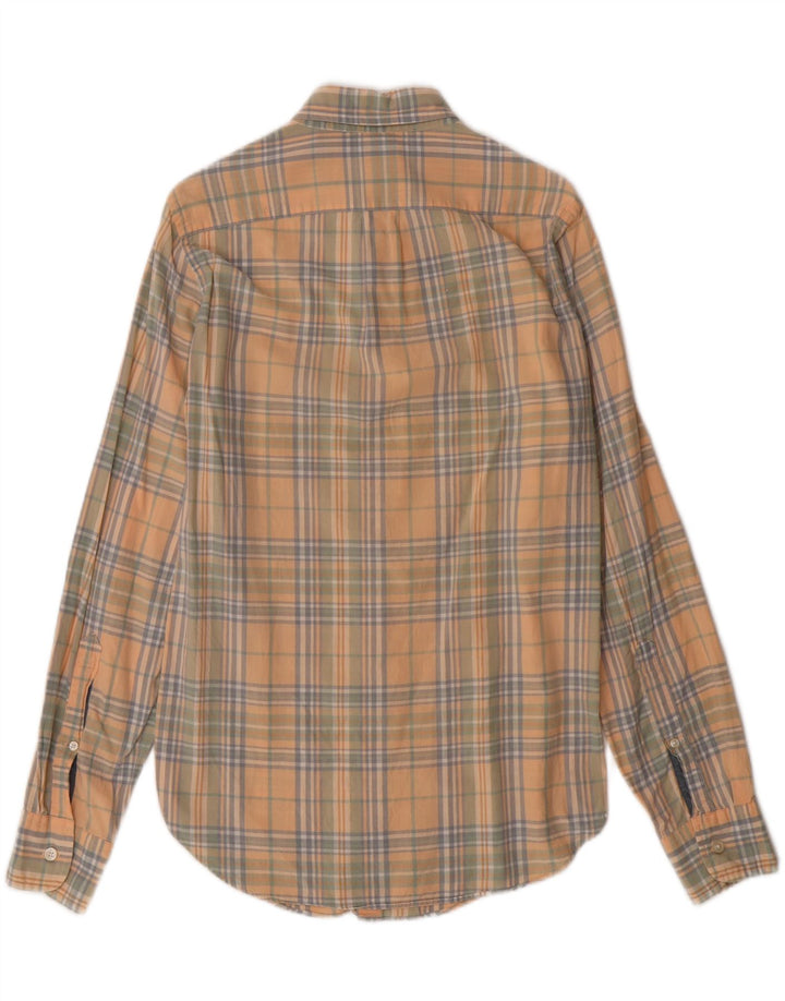 J. CREW Mens Tailored Fit Shirt Small Orange Check