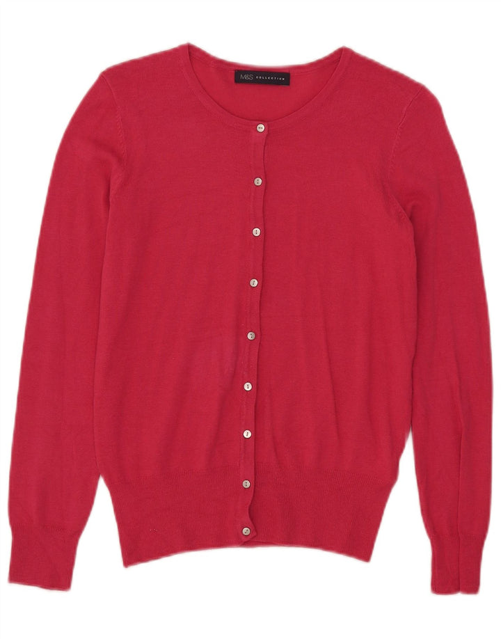Marks & Spencer Womens Cardigan Sweater UK 8 Small Pink Viscose