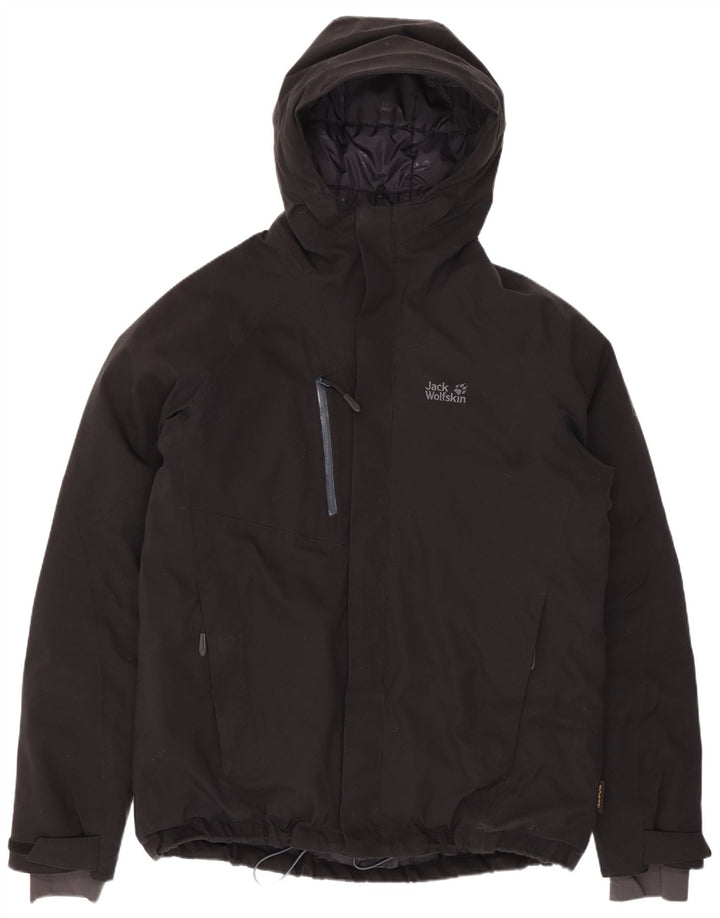 Jack Wolfskin Ανδρικό μπουφάν με κουκούλα UK 40 μεγάλο μαύρο πολυεστέρα
