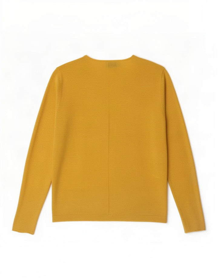 Jigsaw Top da donna a maniche lunghe UK 10 Small Giallo Poliammide