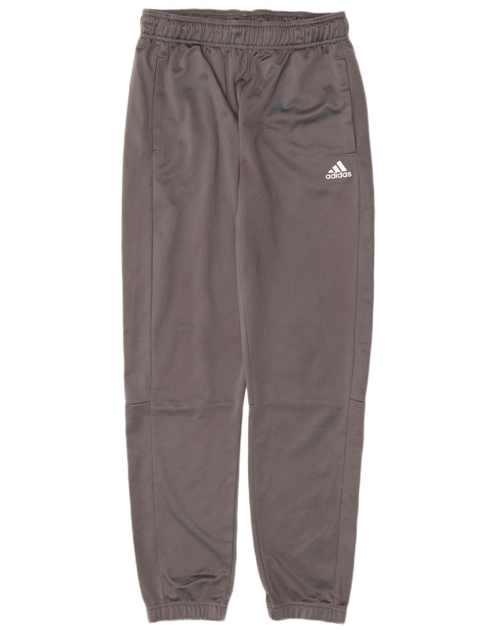 ADIDAS Boys Tracksuit Trousers Joggers 13-14 Years Grey Polyester