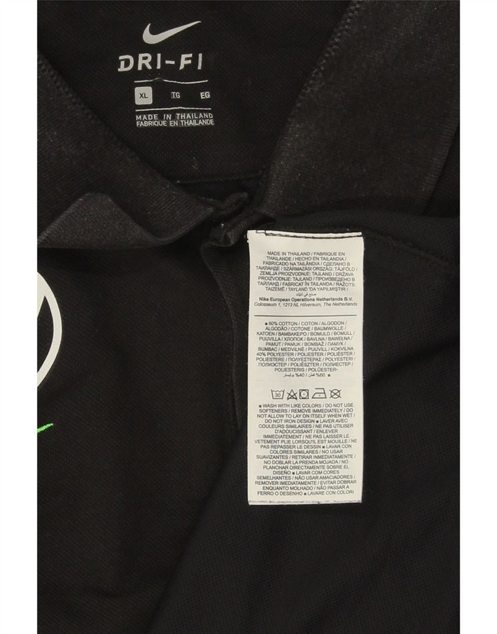 Nike grafisk poloshirt til mænd XL sort bomuld