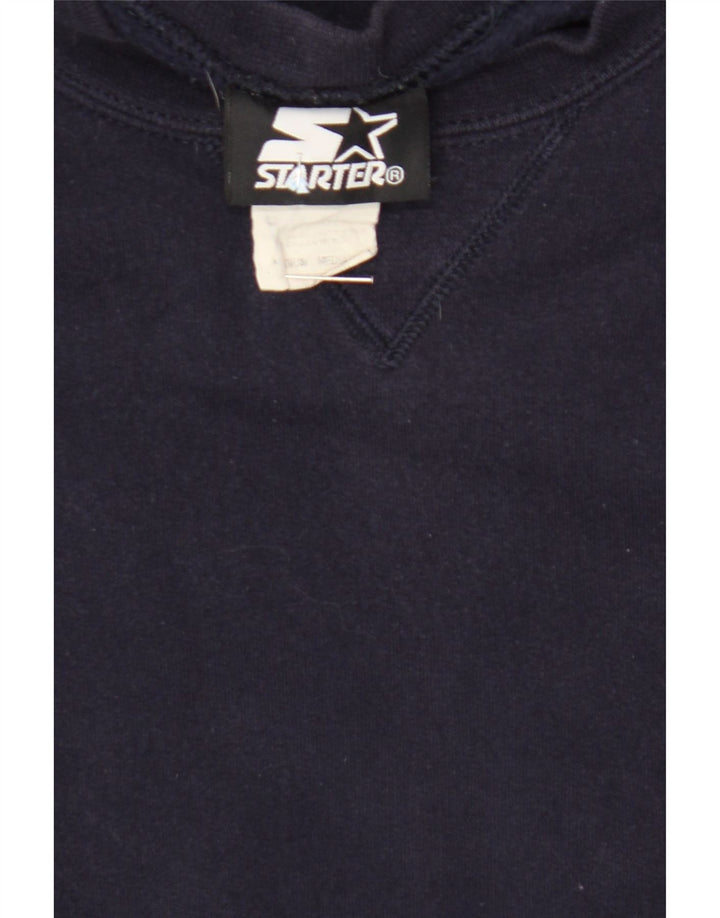 STARTER Mens Sweatshirt Jumper Medium Navy Blue Cotton Vintage Starter and Second-Hand Starter from Messina Hembry 