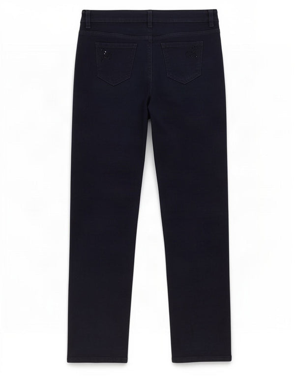 Marks & Spencer Damskie proste dżinsy UK 10 Small W30 L29 Granatowa bawełna