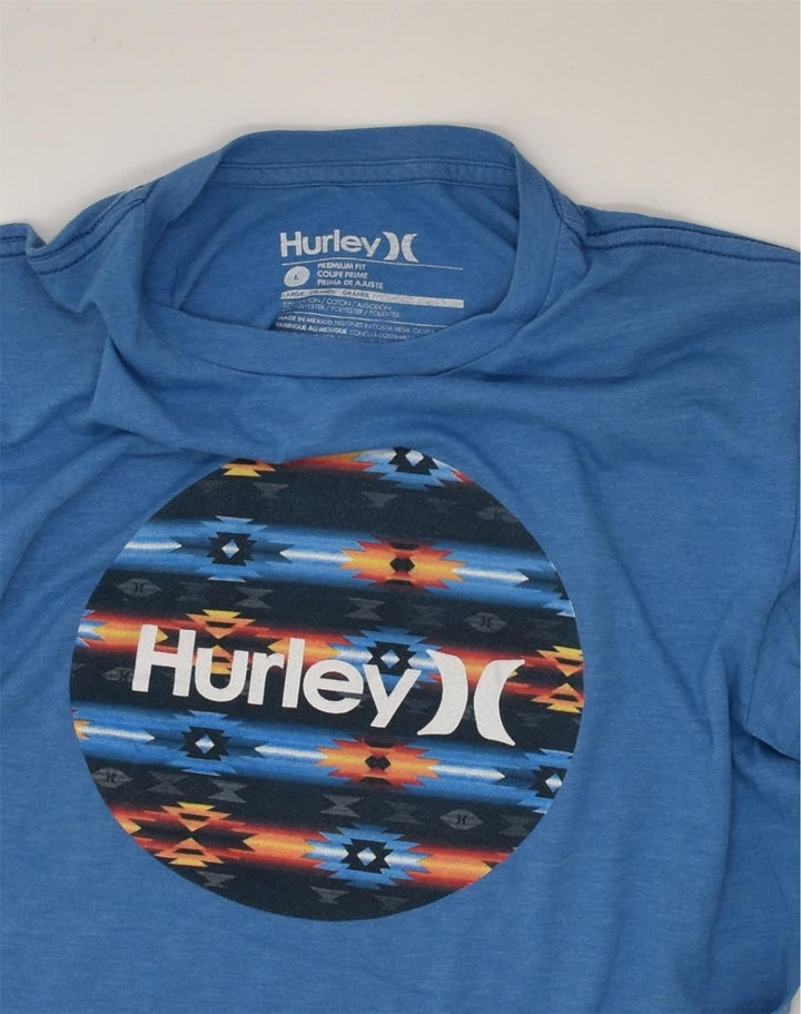 HURLEY Womens Graphic T-Shirt Top UK 14 Large Blue Cotton | Vintage Hurley | Thrift | Second-Hand Hurley | Used Clothing | Messina Hembry 