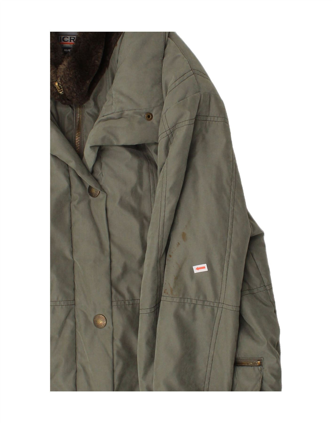 VINTAGE Womens Oversized Windbreaker Coat EU 40/42 Medium Green Polyester Vintage Vintage and Second-Hand Vintage from Messina Hembry 
