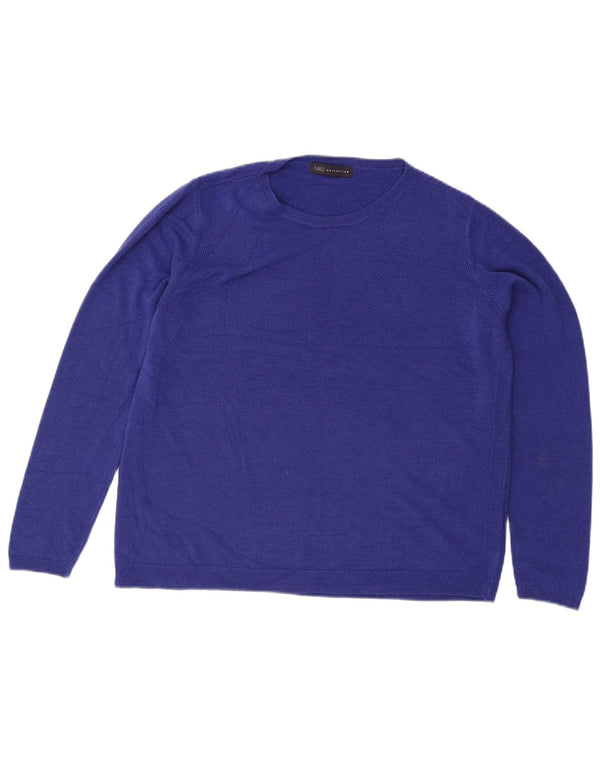 Marks & Spencer Womens Crew Neck Jumper Sweater UK 18 XL Blue Acrylic
