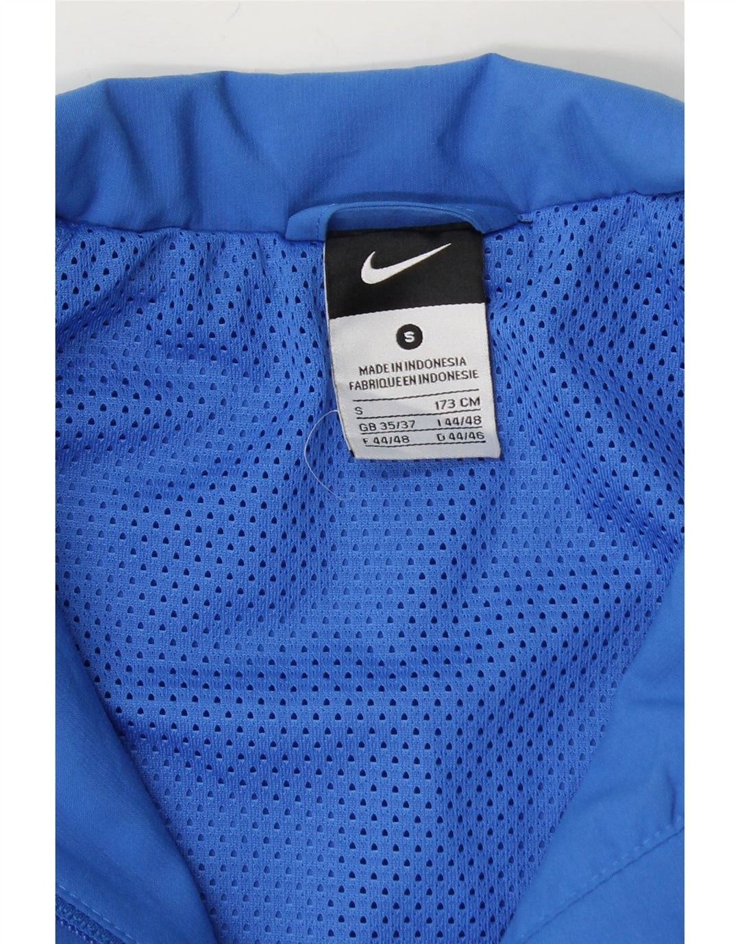 NIKE Mens Graphic Tracksuit Top Jacket UK 35/37 Small Blue Colourblock Vintage Nike and Second-Hand Nike from Messina Hembry 