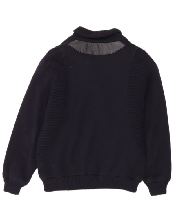 Jockey Mens Knit Bomber Jacket EU 48 Small Navy Blue Polyacrylic
