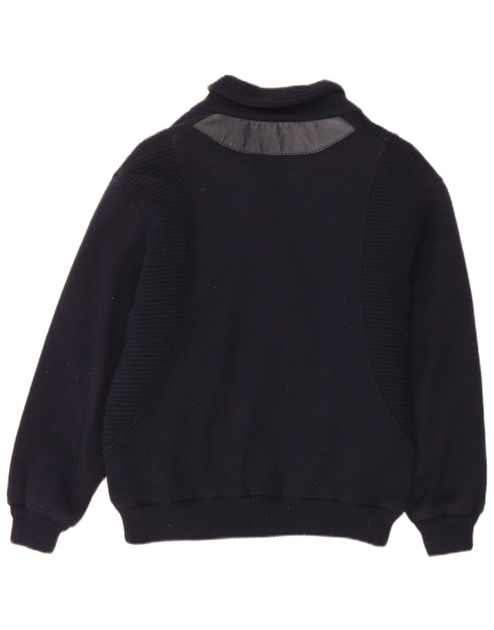 Jockey Mens Knit Bomber Jacket EU 48 Small Navy Blue Polyacrylic