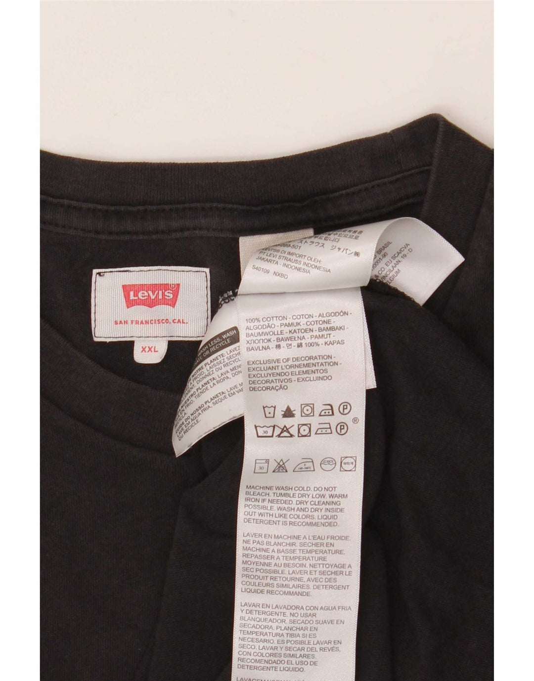 T-shirt da uomo Levi's Top 2XL in cotone nero