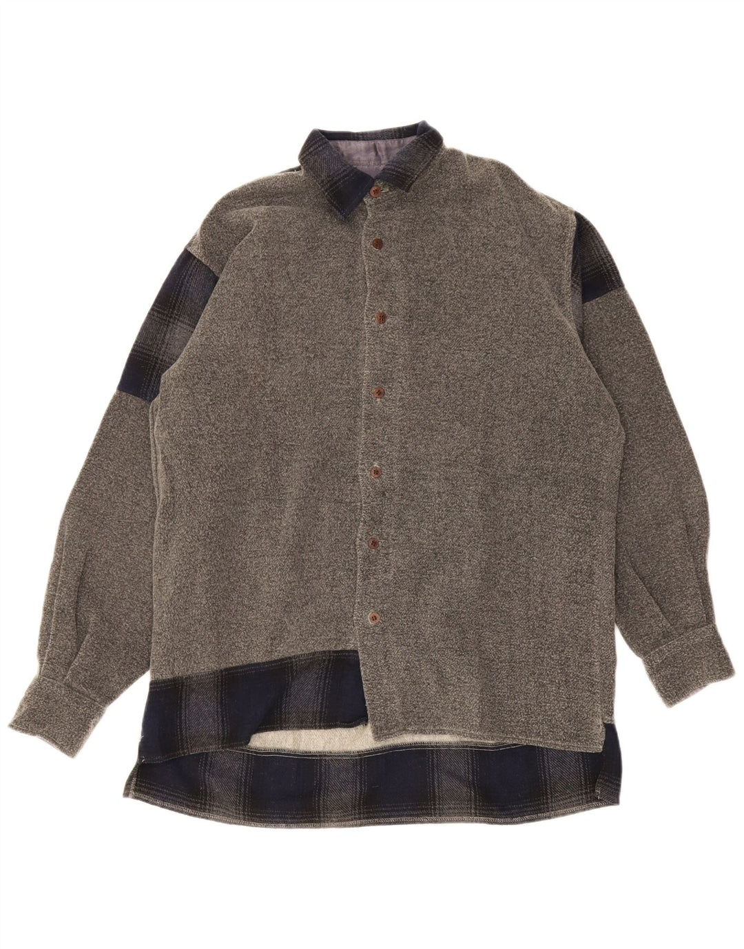 Sisley Herre Overshirt Loose Fit Skjorte Lille Grå Colourblock Polyester