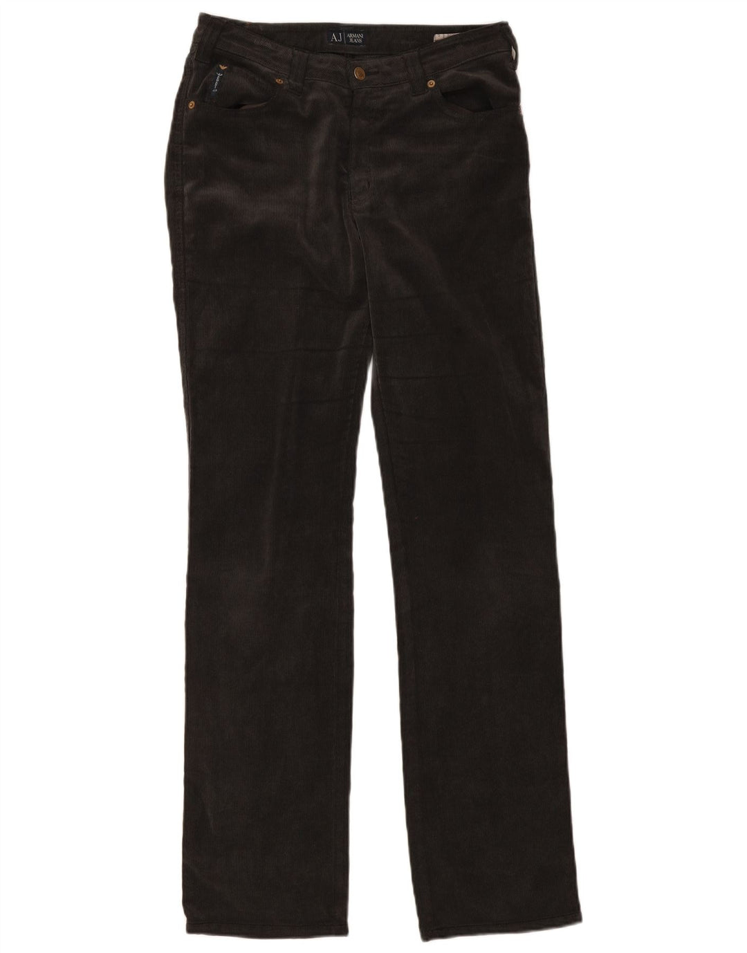Armani Womens Straight Corduroy Trousers W31 L34 Grey Polyester