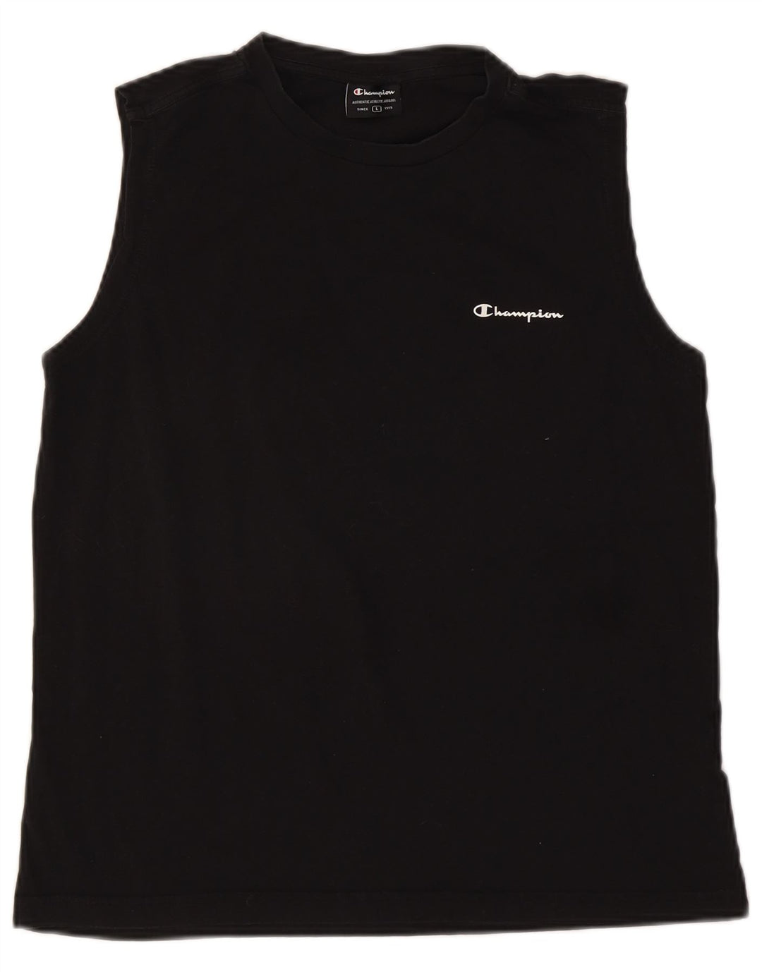 Champion Womens Vest Top UK 16 Large Black Cotton