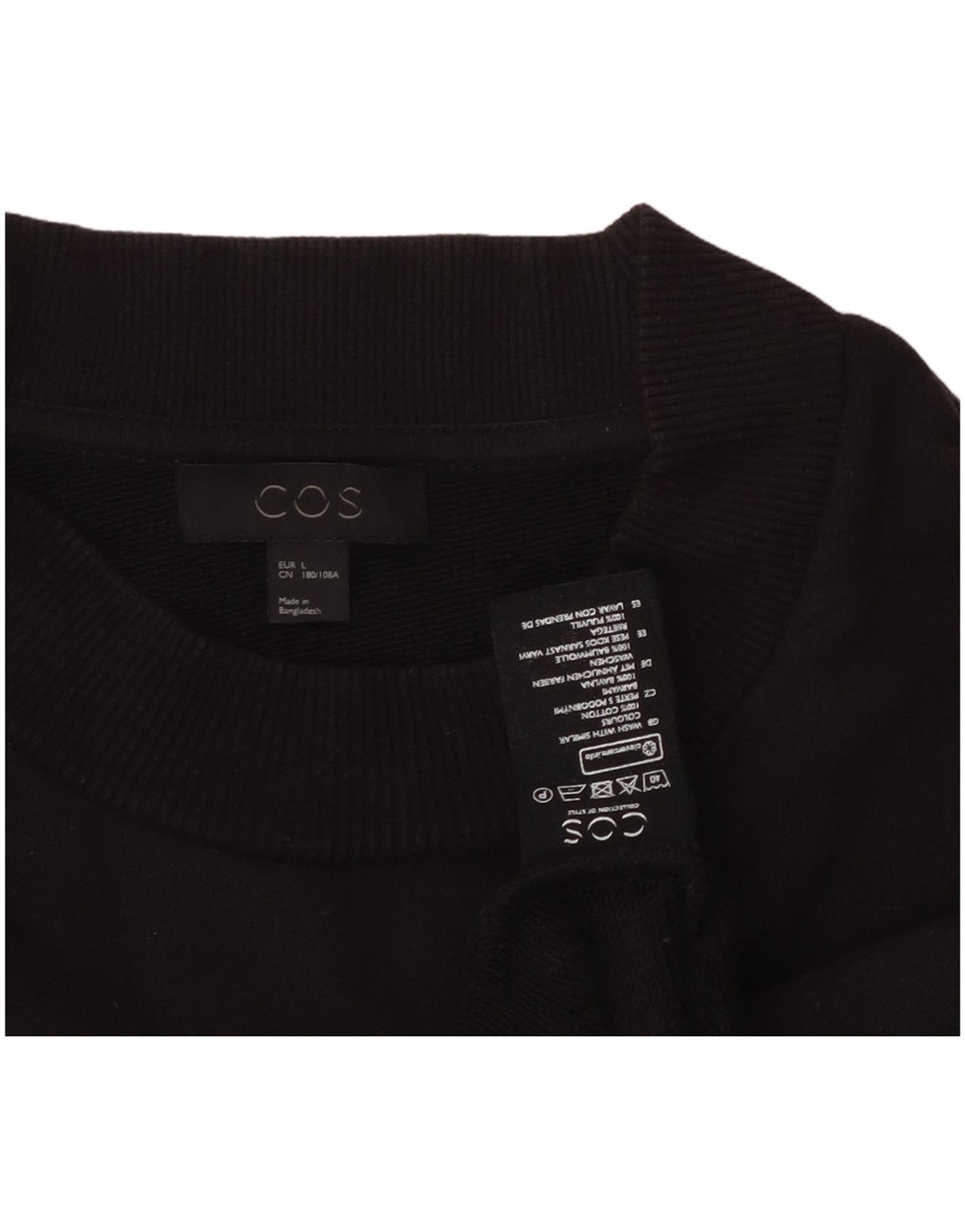 COS Sweatshirt til mænd, stor sort bomuld