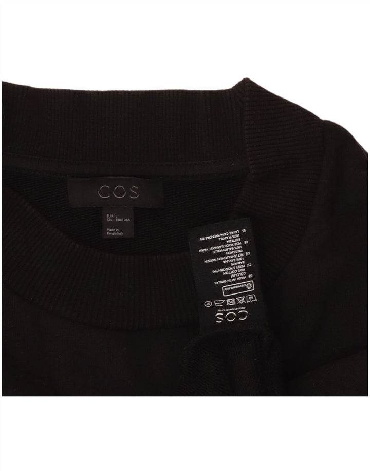 COS Sweatshirt til mænd, stor sort bomuld
