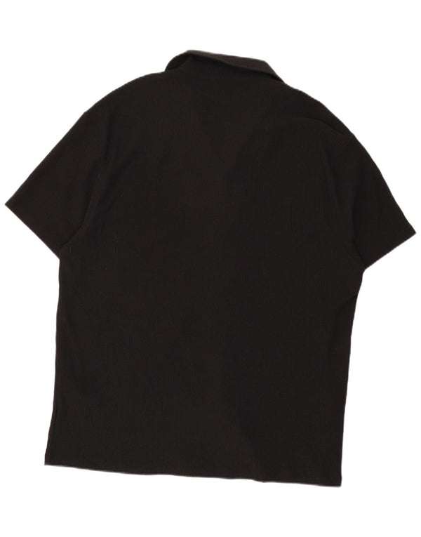 Reiss Chemise graphique à manches courtes pour homme 2XL Noir Polyester Moderne
