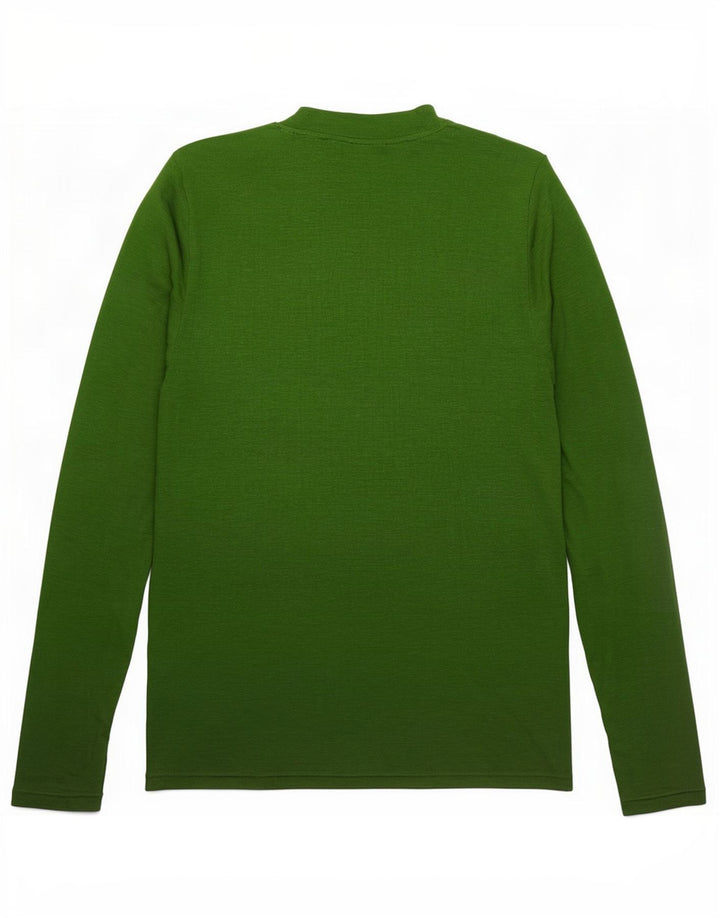 Marks & Spencer Damen-Oberteil, langärmlig, Gr. 44, Grün, geflecktes Modal