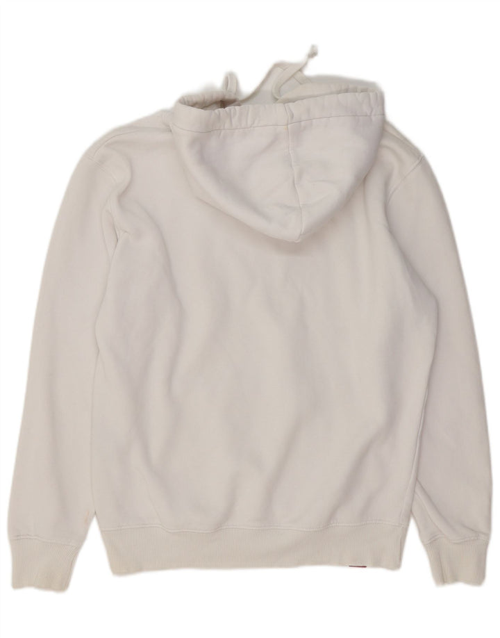 ALPHA INDUSTRIES Mens Graphic Hoodie Jumper Medium White Cotton