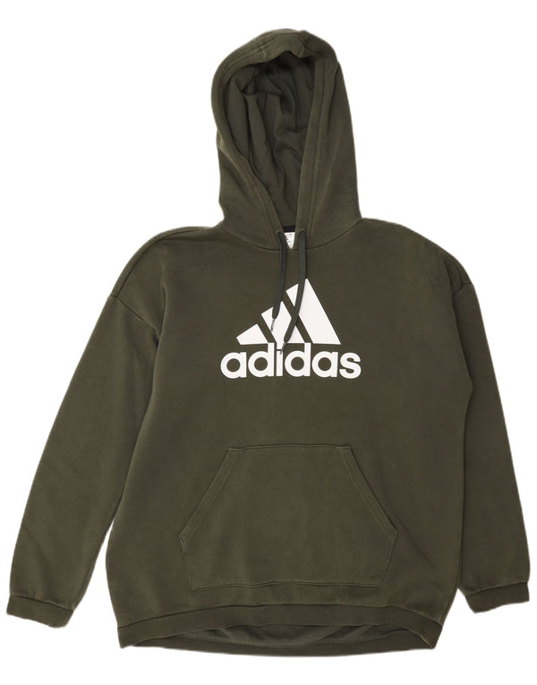 Adidas grafisk oversized hættetrøje til damer UK 12/14 Medium Green Bomuld