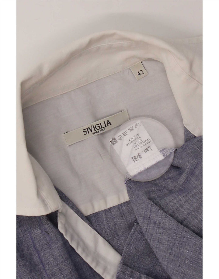 SIVIGLIA Langærmet Regular Fit skjorte til kvinder IT 42 Medium Blue Colourblock